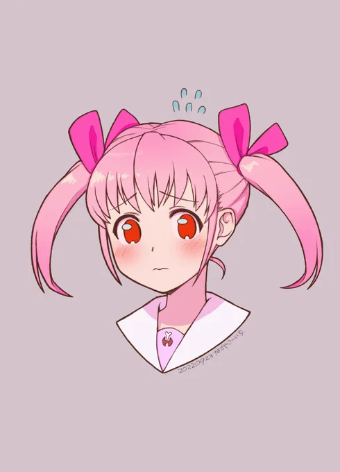 瞳をAmong Usにしても違和感が仕事しない子ちゃんを描きました本当は泣き顔にするのかな?(英語わからず  