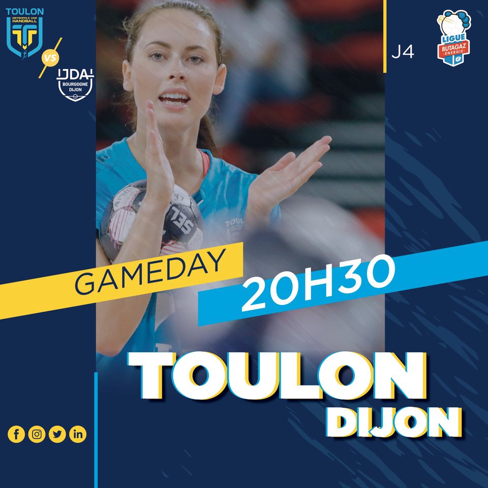 Toulon Métropole Var Handball (@tmv_handball) on Twitter photo 🆚 <a href="/jdadijonhand/">JDA Handball</a>
⚡️ J4🤾🏻♀️ Ligue <a href="/Butagaz/">BUTAGAZ</a> Énergie
🕣 20h30
🏟️ Palais des Sports <a href="/VilleDeToulon/">Ville de Toulon</a>
🖥 Live score : ligue-feminine-handball.fr/en-live/?journ…
#forzatmv #ReBelles #handball #toulonnaise 🆚 <a href="/jdadijonhand/">JDA Handball</a>
⚡️ J4🤾🏻♀️ Ligue <a href="/Butagaz/">BUTAGAZ</a> Énergie
🕣 20h30
🏟️ Palais des Sports <a href="/VilleDeToulon/">Ville de Toulon</a>
🖥 Live score : ligue-feminine-handball.fr/en-live/?journ…
#forzatmv #ReBelles #handball #toulonnaise
