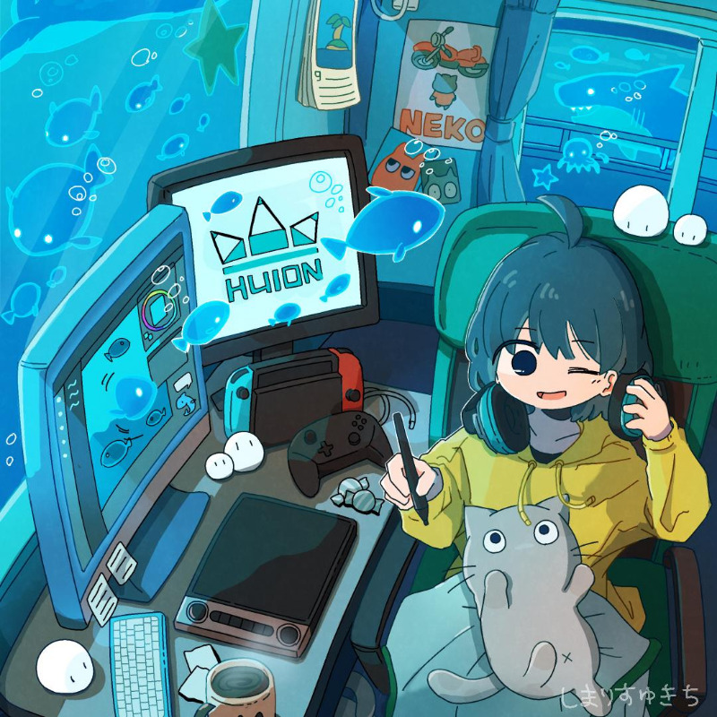 HuionTab's tweet photo. #InspiroyDial2    
cat😽 and coffee☕️, artists lifesaver.

📌Artist: @@yukichi_nya___ 
📌Gear: #inspiroyDial2   
📌Product link: https://t.co/6EHNV1GQd2

#huion #huiotablet #Teamhuion