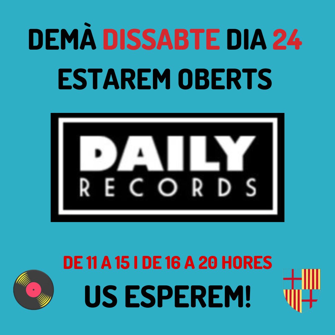 DailyRecordsBcn's tweet photo. Demà dissabte obrirem la botiga, així que els que estigueu passejant per Barcelona aprofitant el munt d’activitats programades per les Festes De La Mercè passeu a fer-nos una visita, us esperem!!

#dailyrecords #dailyrecordsbarcelona #comerçlocal #festesdelamercè #barcelona https://t.co/Kw1NYg7ZoE
