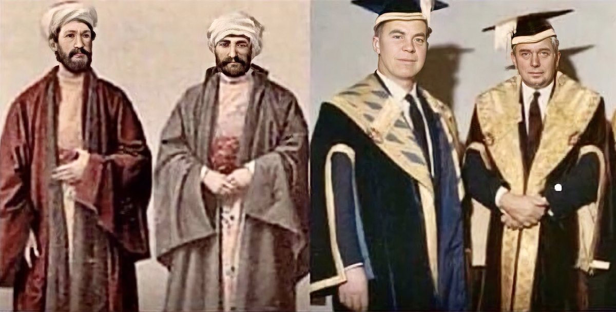 Many people may not think too deeply about the academic apparel required for their graduation ceremony. But the familiar graduation outfit worn throughout the world today originated from the Arabic clothing - thawb A thread on Universities in Islamic history & there influence…