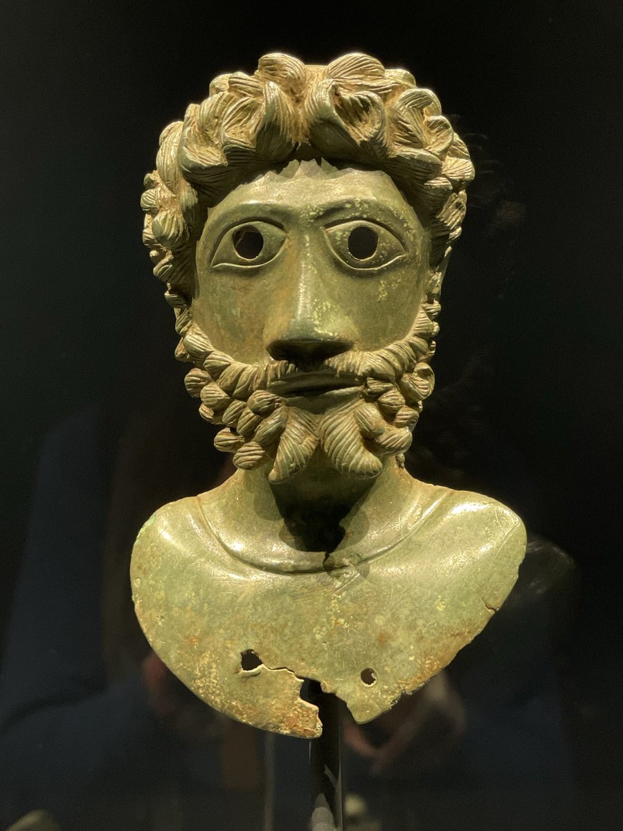drdan_o's tweet photo. The Ryedale Hoard on display at @YorkshireMuseum - a bust, a horse-shaped handle and a rider figurine. Three enigmatic objects whose burial over 1800 years ago, remains a mystery #Romans #archaeology  #hoard https://t.co/BeiOTpDOT3