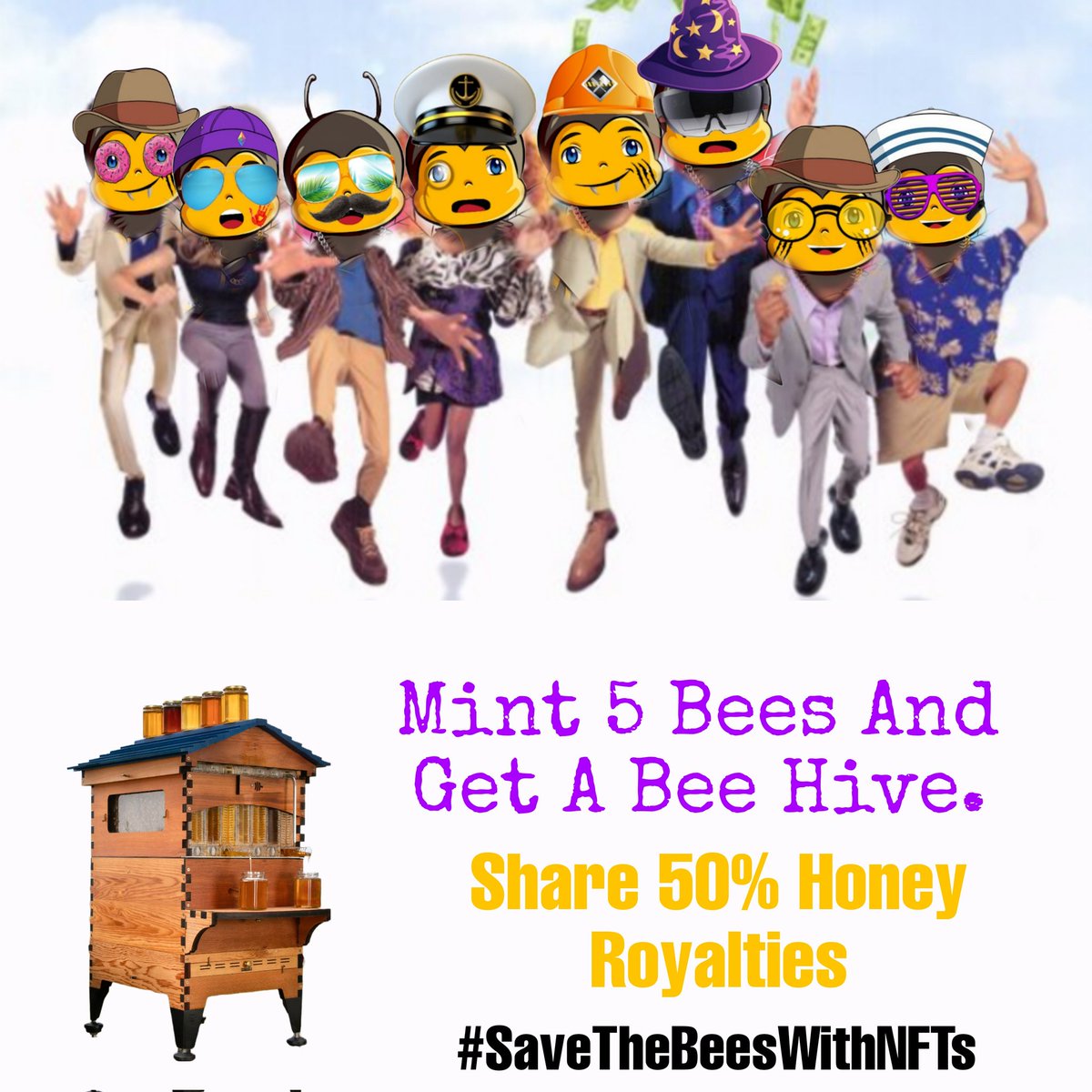 QFamilyCrypto's tweet photo. Race to Mint some Bees over at @TheBeeCollab. 
#SaveTheBeesWithNFTs https://t.co/F79Av10ZqT