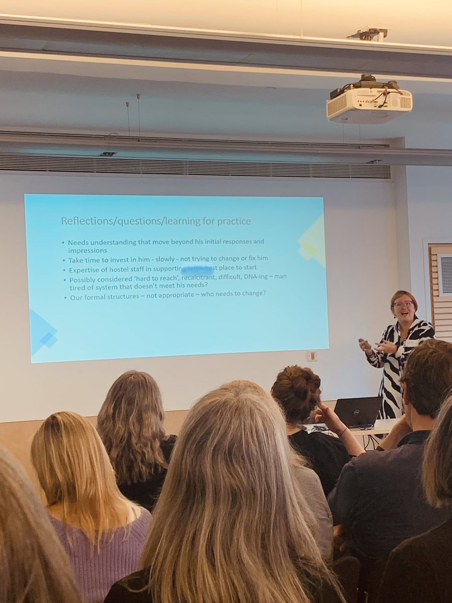 Delighted to spending today <a href="/APCSW1/">APCSW</a> conference. Loved this talk by <a href="/SarahGalvani/">Sarah Anne Galvani</a> on challenges in access to palliative care for homeless people and people with substance dependence. I love it when a speaker gives #realtalk! lots of food for thought #palliativecaresocialwork