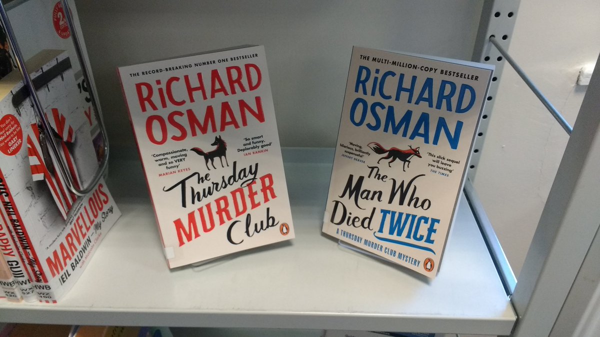 RBFT Trust Library (@rbhlibrary) on Twitter photo We'd just like to say a big thank you to <a href="/richardosman/">Richard Osman</a> for generously donating his first two books to our library. They're available in our Health & Wellbeing section for all members of <a href="/RBNHSFT/">Royal Berkshire NHS Foundation Trust</a> staff to enjoy. Thanks Richard! #TheThursdayMurderClub We'd just like to say a big thank you to <a href="/richardosman/">Richard Osman</a> for generously donating his first two books to our library. They're available in our Health & Wellbeing section for all members of <a href="/RBNHSFT/">Royal Berkshire NHS Foundation Trust</a> staff to enjoy. Thanks Richard! #TheThursdayMurderClub