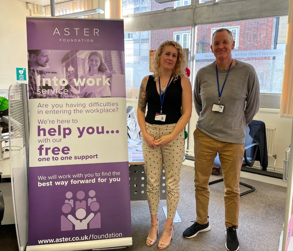 There is lots of advice and support <a href="/AsterGroupUK/">AsterGroupUK</a> on a range of topics.  Meet the staff at the recruitment event in #Devizes Jobcentre on  till 1pm today .  See here for further information about the work they do: ow.ly/aEkJ50KR8Qk

#WorkinWilts