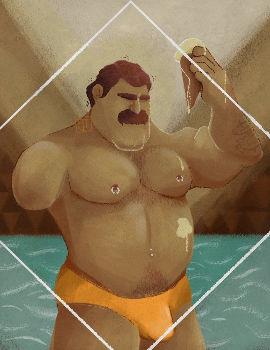 Days 21 - 23 of @PARAdimalaman's #Septembara
Beach, Dad, & Piercing

Massimo's day off at the beach

#artph #artistsontwitter #digitalart #digitalpainting #art #baraart #bara #luca #massimoluca #massimo #massimomarcovaldo #bear #speedo #artdeco