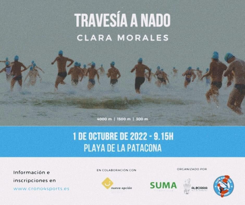DCAValencia's tweet photo. El sábado 1 de octubre se va a realizar una nueva Travesía a nado Clara Morales, en beneficio de Nueva Opción, a las 9:15 horas, en la playa de la Patacona.
Información e inscripciones en la web https://t.co/F3q2yUxsWb. ¿Os animáis a venir? #dca #dañocerebral #natacion https://t.co/6ochCCp128