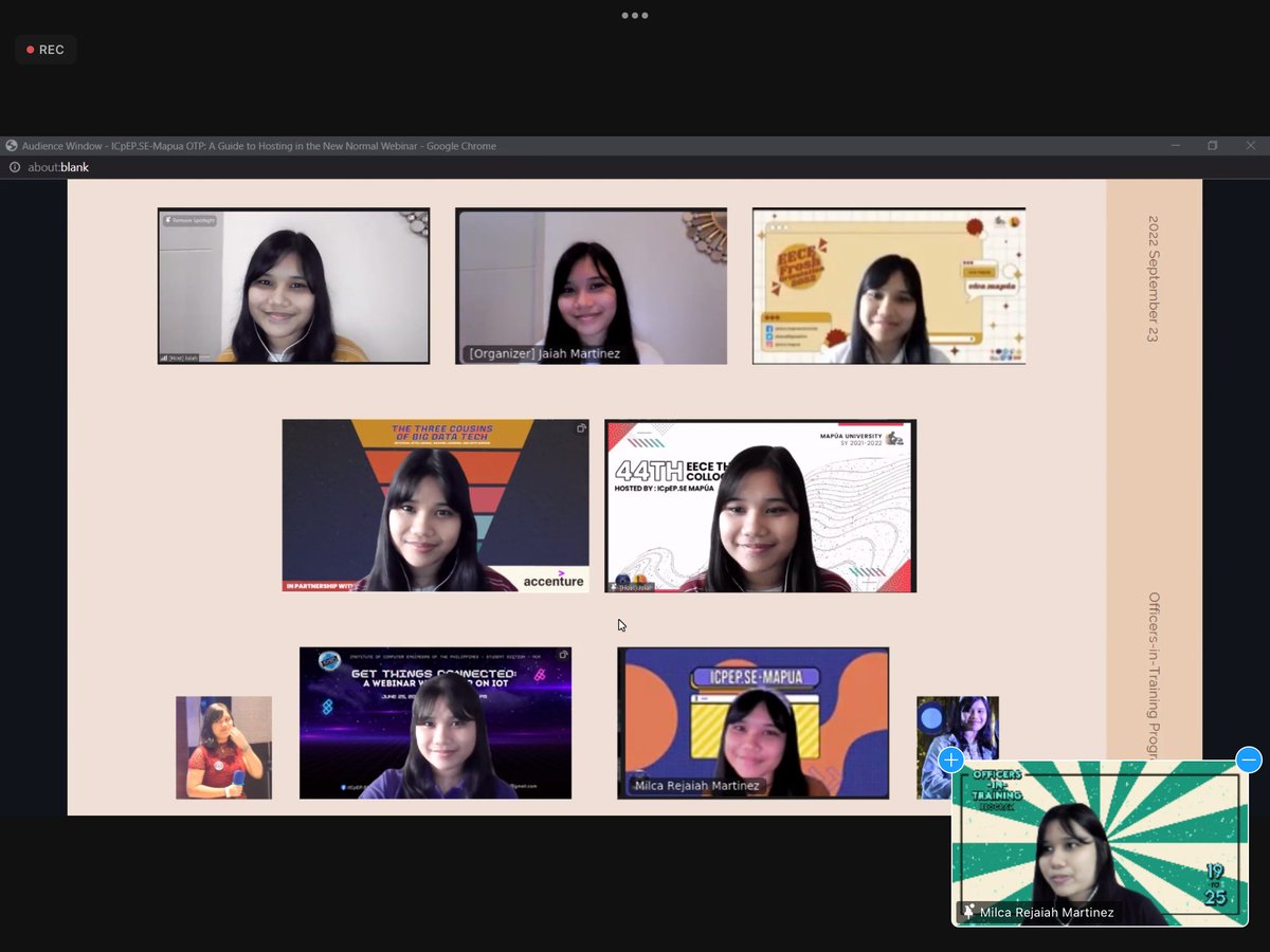 ICpEPseMapua's tweet photo. ‼️ HAPPENING NOW ‼️

📣 OIT Program 5th Day 📣

A Guide to Hosting in the New Normal by Milca Rejaiah Martinez 💥

#ICpEPSE5thDayOTP
#ICpEPSEMAPUAOIT https://t.co/l1IAwmRa2b