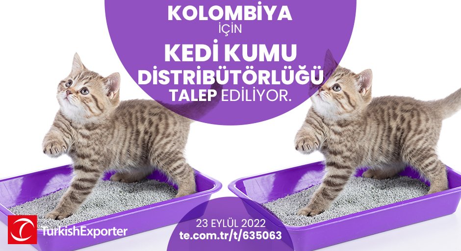 💡İhracat Fırsatı! 📍Kolombiya için kedi kumu distribütörlüğü talep ediliyor. ⭐Bu ihracat fırsatının detaylarına erişmek için linke tıkla! te.com.tr/t/635063 #turkishexporter #ihracat #export #import #b2b #trade #kedikumu #distributor #kedikumuihtiyacı #catlitter #litter