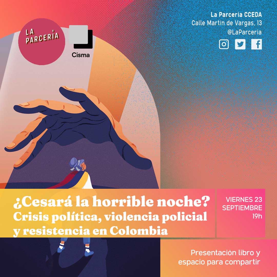 ¡Hola! Hoy os esperamos a las 19h en <a href="/LaParceria/">La Parceria</a> para hablar de #Colombia, sobre las recientes movilizaciones sociales y las esperanzas depositadas en el futuro del país. Nos acompañarán las coautoras <a href="/monica_boho/">Mónica Bohórquez 🇨🇴🇪🇸</a> y @JessicaFajardoC y los fotógrafos <a href="/maicol_co12/">Michael Cordoba</a> y @santander1401