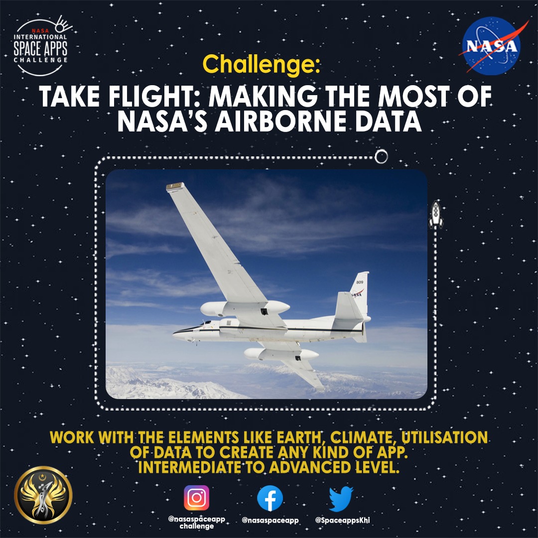 SpaceappsKhi's tweet photo. Here is challenge #1❗️

𝙉𝘼𝙎𝘼 𝘼𝙄𝙍𝘽𝙊𝙍𝙉𝙀 ✈️

Work with the elements like Earth, Climate, utilisation of data to create any kind of app, intermediate to advanced level. 

Don't wait,Go &amp; register yourself🔽
https://t.co/qIedPabzDF

#NASA #karachi #SpaceAppsKhi https://t.co/TnWt7YrP2e