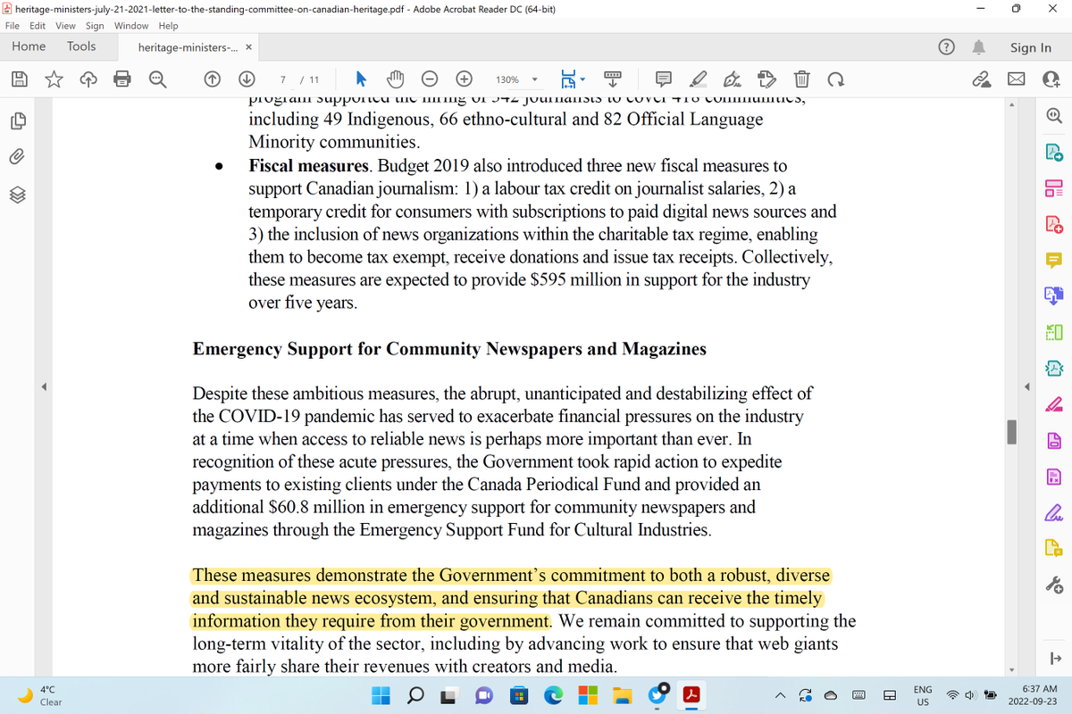 Derricktgoat's tweet photo. Trudeau, posted his reason for supporting the MEDIA.
"To ensure Canadians can receive the timely information they require from their Government."
#ownthemedia #PierrePoilievre https://t.co/VJIZjJgDYr