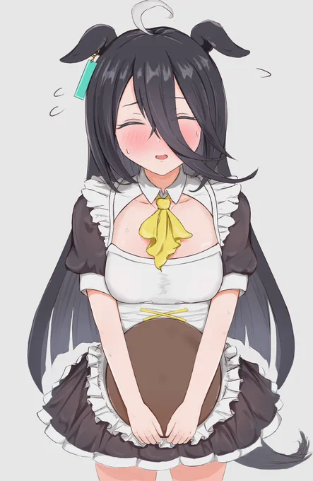 最近絵描けてないからメイド服カフェのrkgk#ウマ娘 #マンハッタンカフェ 