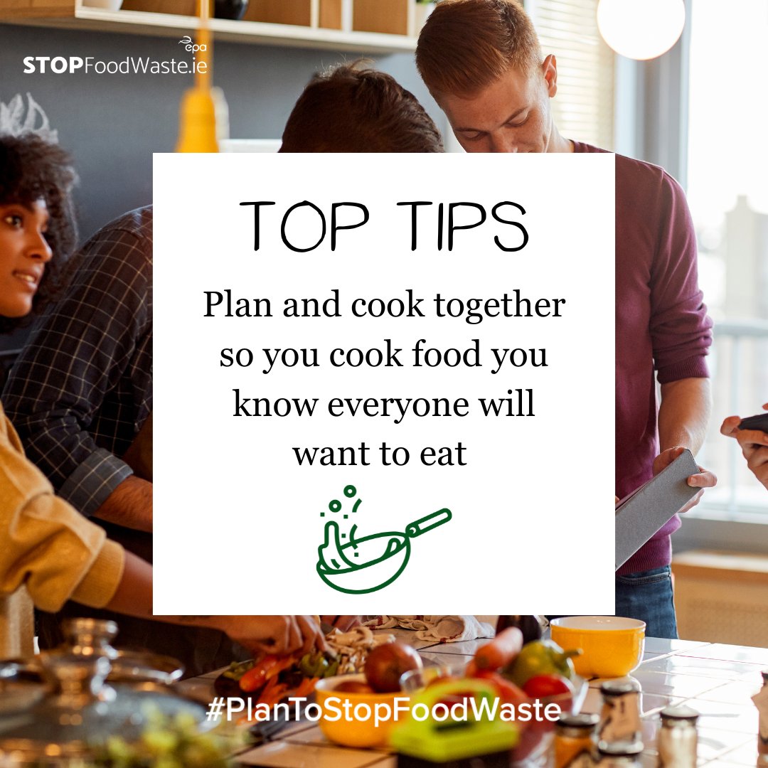 Let’s #PlanToStopFoodWaste Together! 

Plan and cook meals with family, housemates or friends so you cook food you know everyone will want to eat.

For more inspiration: stopfoodwaste.ie/meal-planning-…