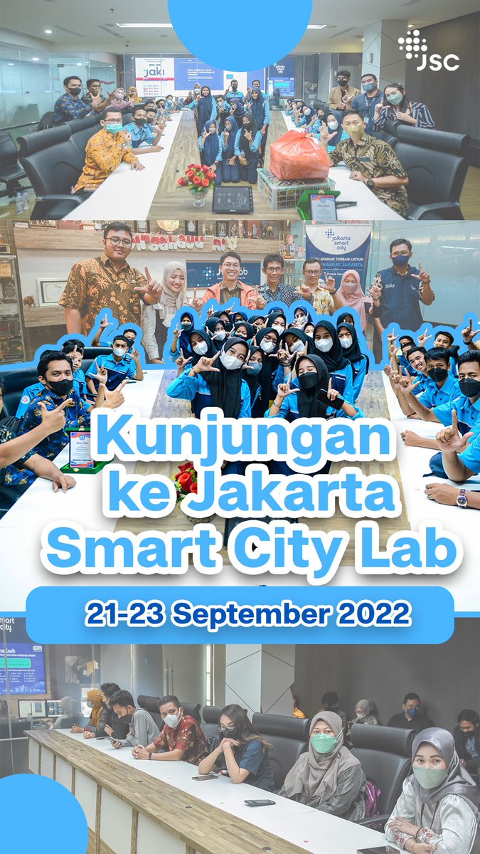 jkt_smartcity's tweet photo. Smartcitizen, tahu enggak sih? Jakarta Smart City menerima beberapa kunjungan dari beberapa instansi terkait, baik dari dalam maupun luar Jawa?🤩

#JakartaSmartCity #KunjunganJSC #LifeatJSC #JSCLab #JakartaKolaborasi https://t.co/QdcNcjbW2n