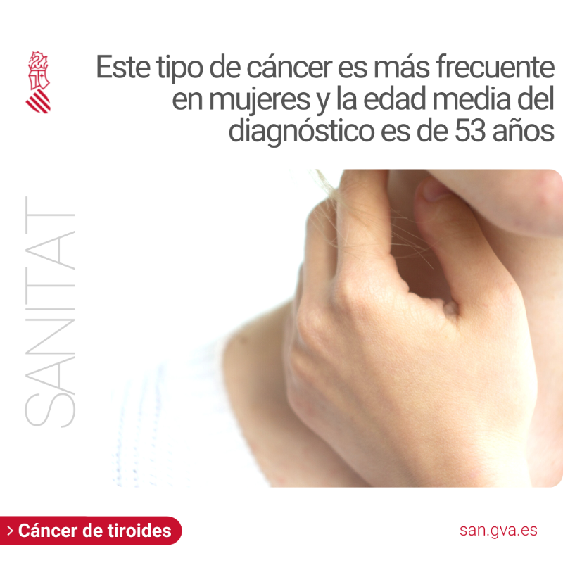 GVAsanitat's tweet photo. 📋 Se diagnostican más de 350 nuevos cánceres de tiroides al año en la Comunitat Valenciana

🟥 Este tipo de cáncer es más frecuente en mujeres y la edad media del diagnóstico es de 53 años

🟥 La supervivencia relativa global es de 93%