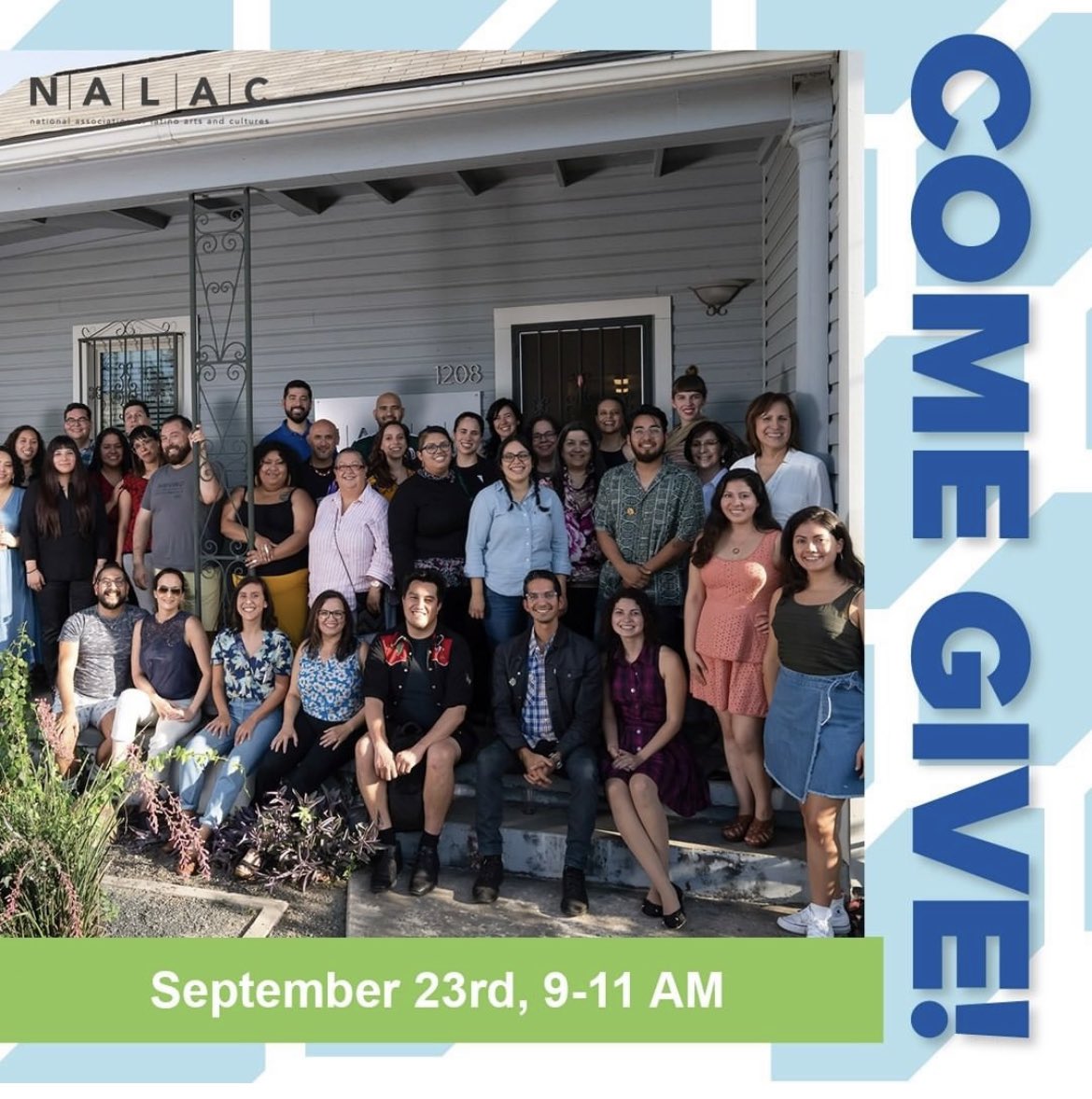 Stop by the NALAC office this morning for a cafecito from 9-11 am for the #BigGive22! Enjoy a café &amp; some pan dulce, make a donation, and pick up some NALAC swag! 1208 Buena Vista Street, San Antonio, TX 78207 thebiggivesa.org/organizations/…