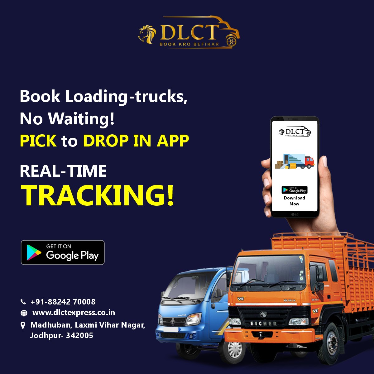 dlct_express's tweet photo. Book loading trucks with the help of just an App, DLCT Express. Download the App Now - https://t.co/rDpf7M3PR2
Available in Jodhpur.

#transportationservices #loadingtruck #dlctexpress #supplychain https://t.co/ABHmbm0xAu