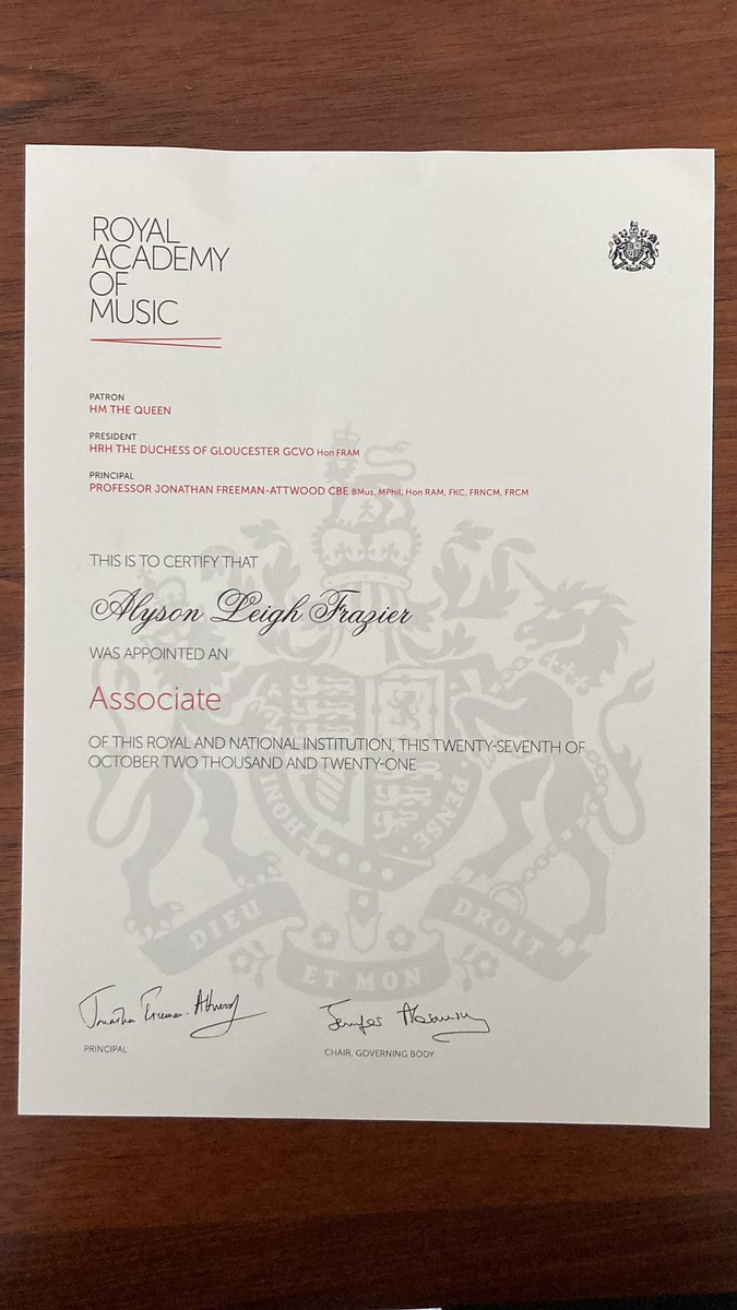 alyfrazier's tweet photo. Grateful for many things including my partner, my friends, my education, my permanent residency, and becoming an Associate of @RoyalAcadMusic on their 2021 Honours List. Proud of my work over the past 10 years and excited for this season of new growth! https://t.co/70rI23LAXp