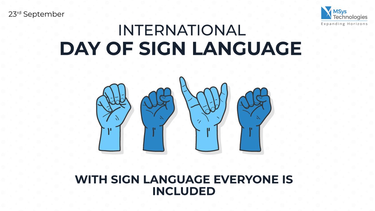 AziroTech's tweet photo. Let us together - spread awareness about the adoption of sign language as a means of communication and to encourage equality.
#LanguageOfHumanity #Internationaldayofsignlanguage https://t.co/UGNWQVINsK
