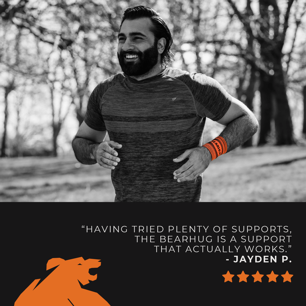 ⭐️⭐️⭐️⭐️⭐️ Another fantastic review! Our founder had the same problem as Jayden, just couldn't find a support that gave them the confidence to perform. Thus Bearhug was born, ever since we've been giving people the opportunity to feel confident playing the activity they love!