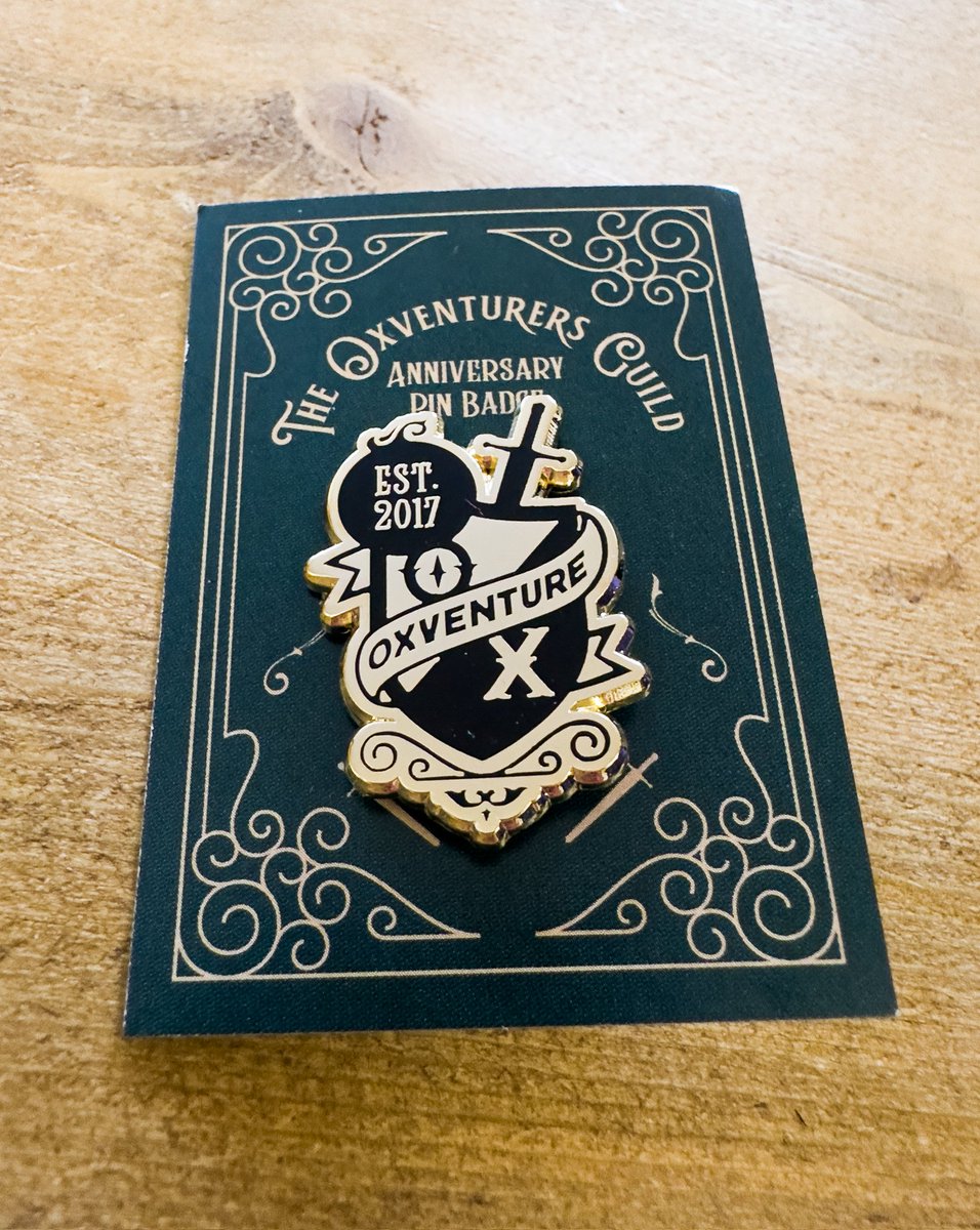 ...celebrate 5 years of Oxventure with this anniversary pin! Grab one at the merch stand also