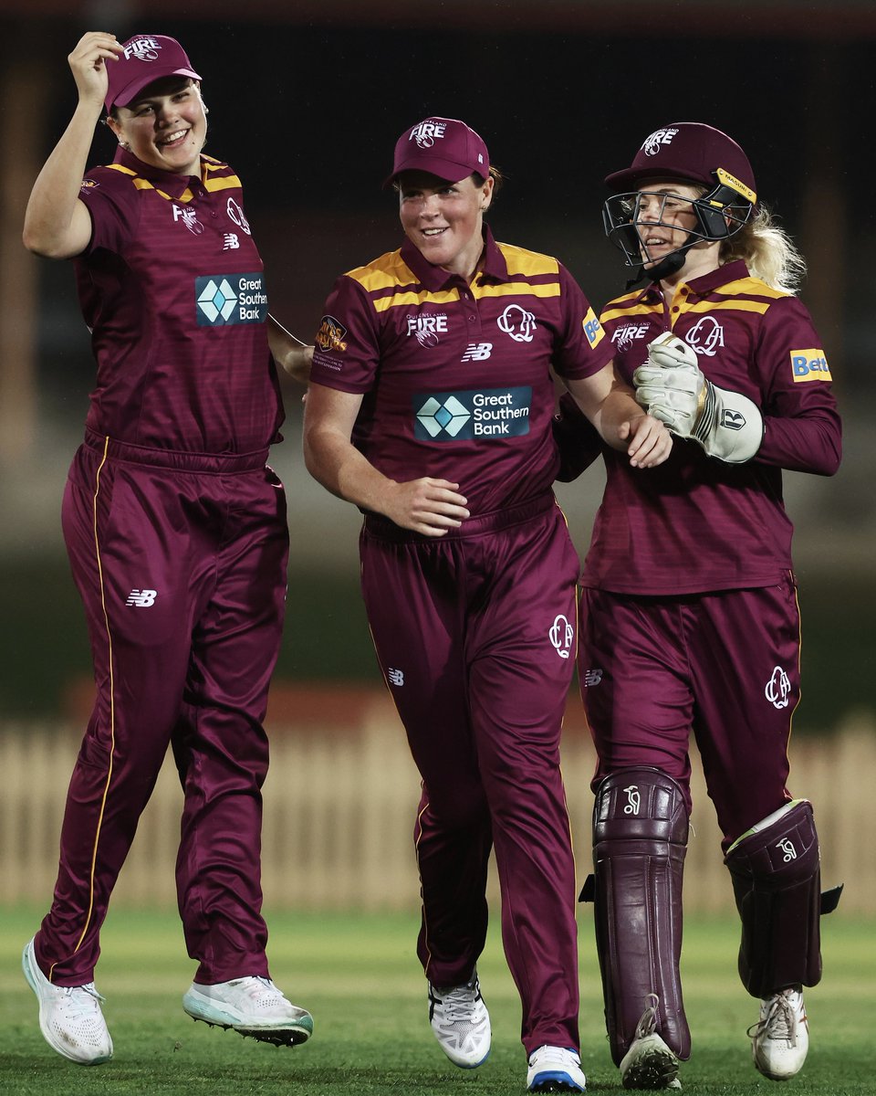 qldcricket's tweet photo. The Fire kickstarting #WNCL with a massive Win 🔥 #MaroonGrown https://t.co/69JXZQVJAl