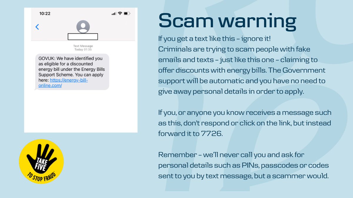 DanskeBank_UK's tweet photo. We're aware that a number of different scams have been circulating following the Government’s announcement of energy bill support, like the one pictured below.👇 

If you receive a message such as this, don't respond or click on the link, but instead forward it to 7726. https://t.co/ubN1DWPZwH