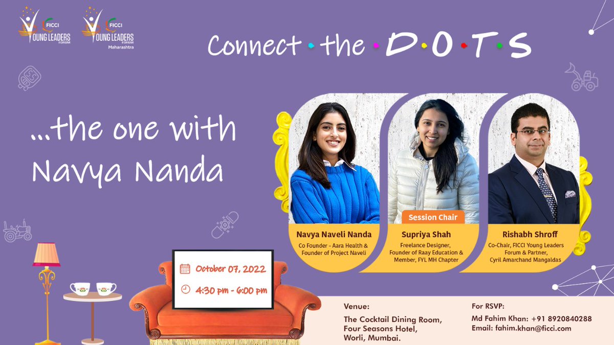 FICCI Young Leaders Forum (@ficciyoung) on Twitter photo FICCI Young Leaders Forum is excited to launch the 1st āepisodeā of its āConnect The Dotsā series of talks!
We are delighted to host Ms. <a href="/NavyaNaveliNand/">Navya Naveli Nanda</a> Navya Naveli Nanda (Co-Founder Aara Health & Founder, Project Naveli) in our first episode, āā¦the one with Navya Nandaā! FICCI Young Leaders Forum is excited to launch the 1st āepisodeā of its āConnect The Dotsā series of talks!
We are delighted to host Ms. <a href="/NavyaNaveliNand/">Navya Naveli Nanda</a> Navya Naveli Nanda (Co-Founder Aara Health & Founder, Project Naveli) in our first episode, āā¦the one with Navya Nandaā!