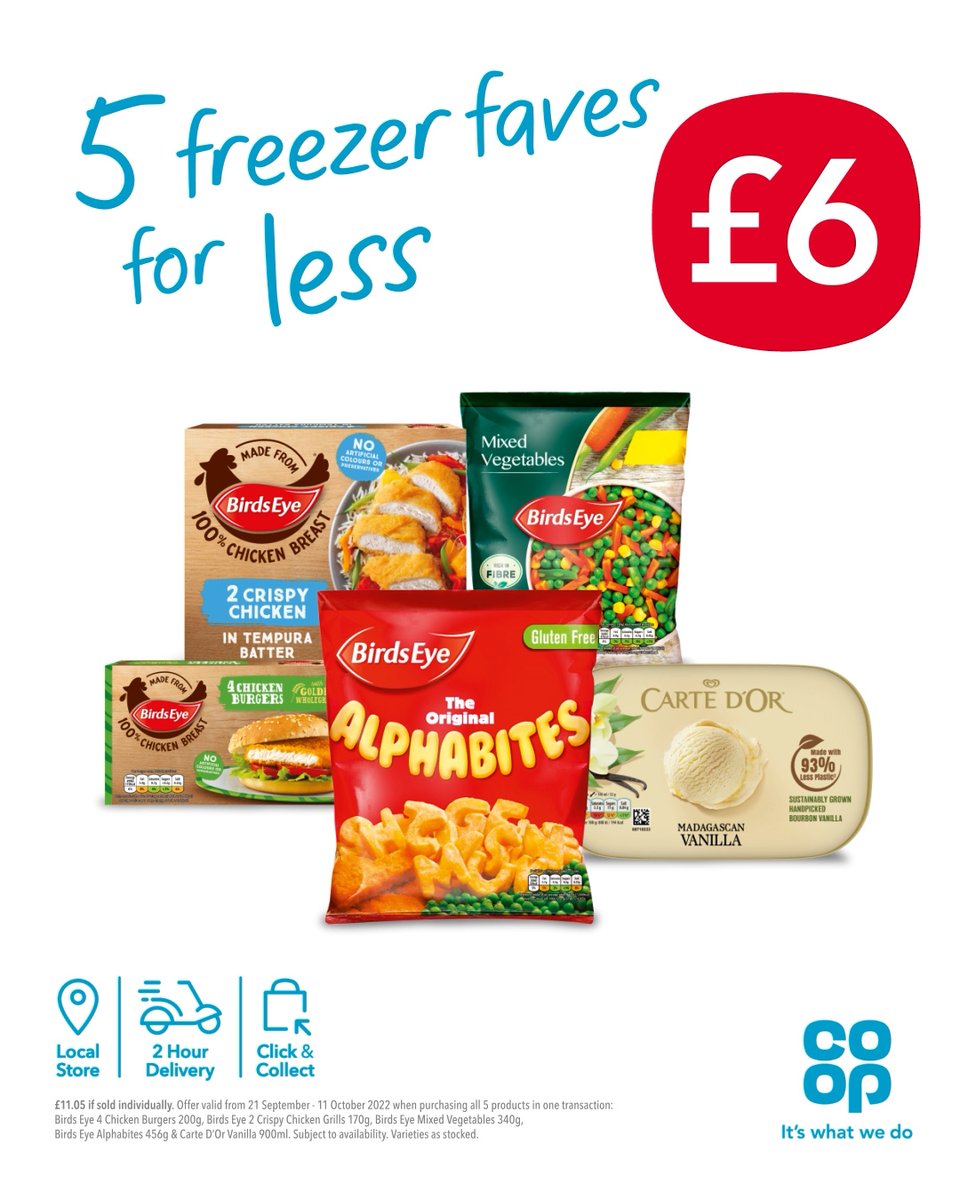 Have you seen the latest @coopuk freezer favourites offer? Grab these five freezer faves for £6! 🙌 Find out more ➡️ coop.uk/2C6iIDr