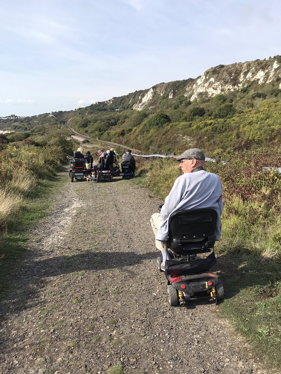 Norman, on his first glimpse of the Channel -‘I can’t tell you how long I’ve looked forward to this, seeing the sea down here. I love coming to these walks’ #Folkestone #sea #NatureLovers Something in the eye hearing him. #accessibility