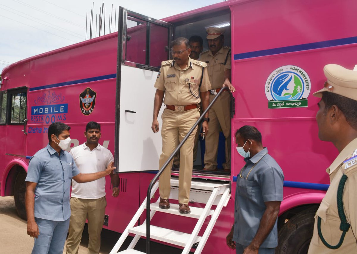 APPOLICE100's tweet photo. #DishaInitiatives to help 'her' be Safe:As part of GoAP's flagship Program of #Disha,#DGP Shri K.V Rajendranath Reddy,IPS distributed Disha #mobilerestroom vehicles equipped with Toilets,Bathing &Dress changing room for #WomenInKhaki across the State to assist them while on duty. https://t.co/D6x0RGJzHy