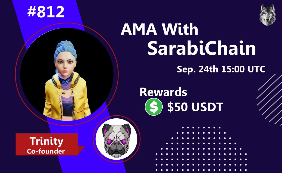 🤍AMA Series With SarabiChain 🎁Prize: $50 USDT 📆Date: September 24th 15:00 UTC 🏨 Venue: t.me/CryptoTiTans0 Rules : t.me/CryptoTitansCH… 🖤 Follow @SarabiChain & @CryptoTitans1 2. Like Retweet & Comment Your Questions (3 Questions Max) Tag 3 friends.