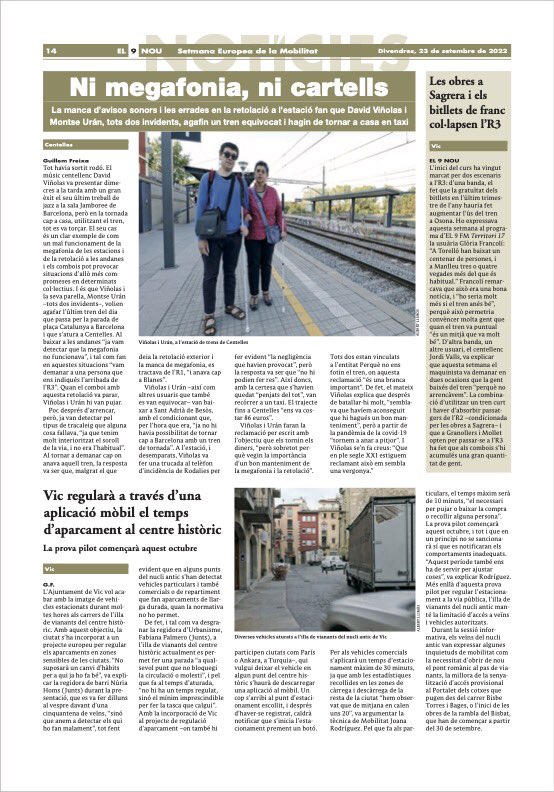 Dvinolas's tweet photo. Noticia a @el9nou sobre la negligencia de @rodalies que ens vam trobar amb la @rebostmontse, ja vam posar la reclamació, a veure què ens diuen, ara per ara no en sabem res #rod3 @territoricat https://t.co/vOmsxWvRs3