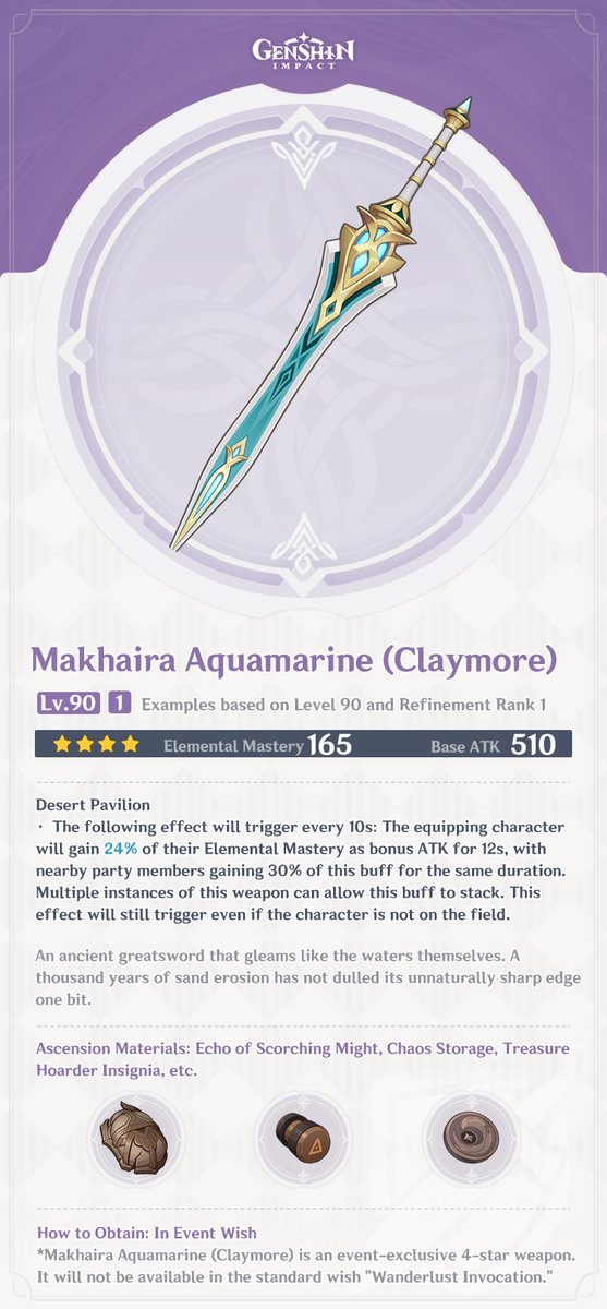 Version 3.1 New Weapon Overview Part I

Hello Travelers~! Today, Paimon wants to introduce you to the brand-new weapons that will be appearing in Version 3.1! Come on, let's take a look~

(Examples of the following weapon based on Level 90 and Refinement Rank 1)

#GenshinImpact