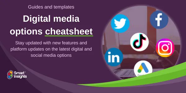 TheMarketingDay's tweet photo. The amount of Digital platforms available for promoting your business can feel endless at times.

Our #DigitalMedia Options Cheatsheet pulls the latest information on all of these in one place, now featuring TikTok!

See the full cheatsheet here -> … https://t.co/QnWyFsY0FF