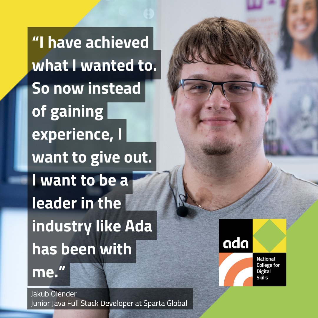 AdaCollege's tweet photo. It is always good to hear from our former students and hear how they are progressing with their tech futures. If you are a former Ada student, we would love to hear from you. 

#AlwaysAda #Techfutures #SixthForm https://t.co/VjT1wAU4Di