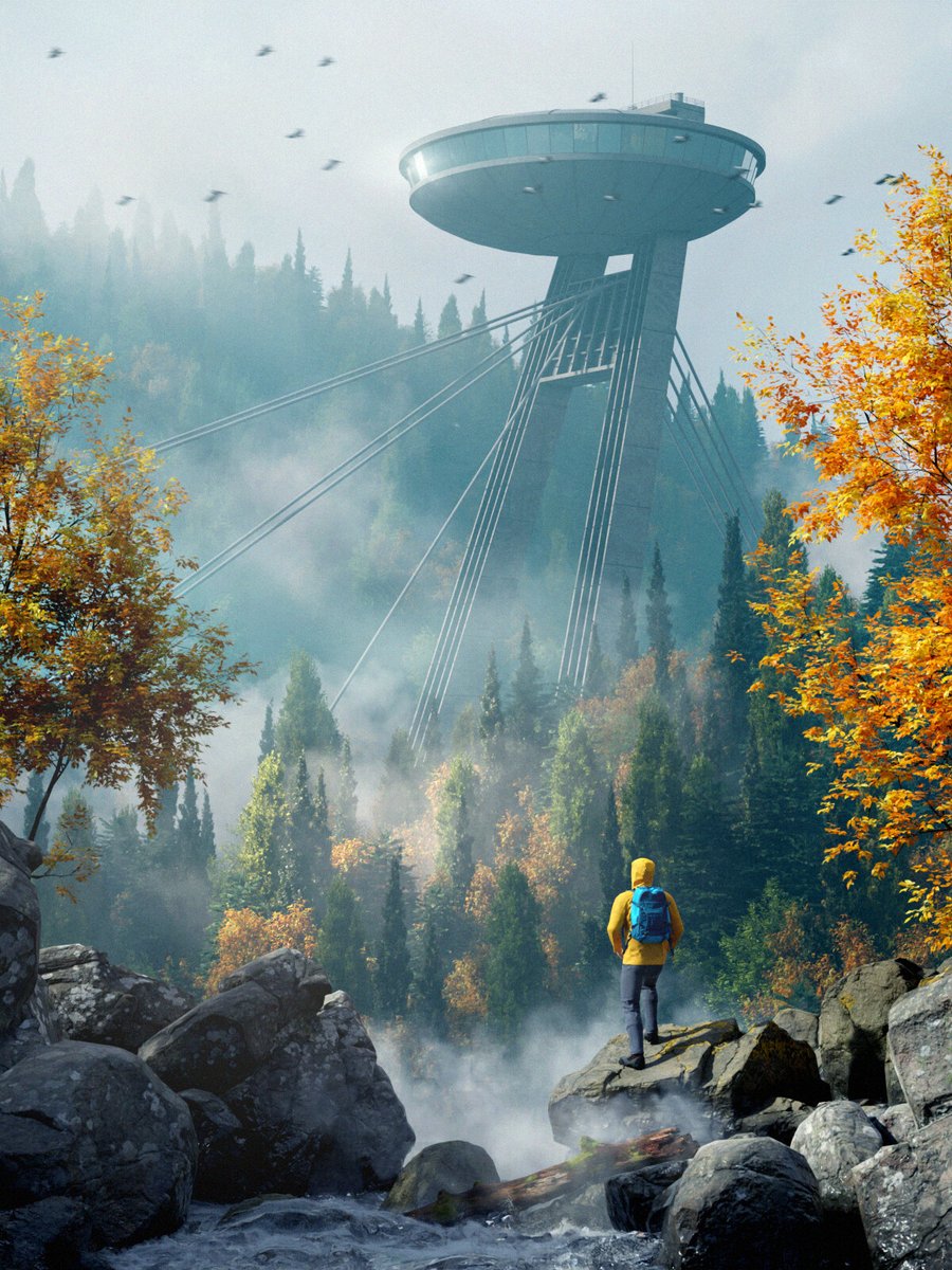 'Eco brutalism' by Aleksandar blenderartists.org/t/eco-brutalis… #b3d #blender3d #blenderart #blenderrender #blendercommunity