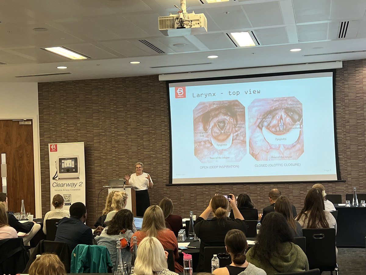 NippyVentilator's tweet photo. @TiinaAndersen delivering an excellent update on her work with a talk on “#MIE and the Upper Airway”, including expert guidance on how to fine tune device settings for #bulbar #MND patients 👌
#educationbybreas #ALS #laryngoscope https://t.co/zywhO5C6r8