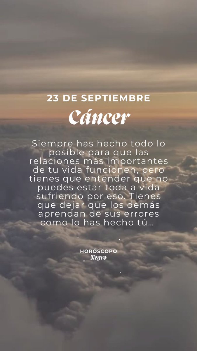 El horóscopo diario del 23 de septiembre para #Cáncer ♋️🔮 #horoscoponegro #horoscopodiario
