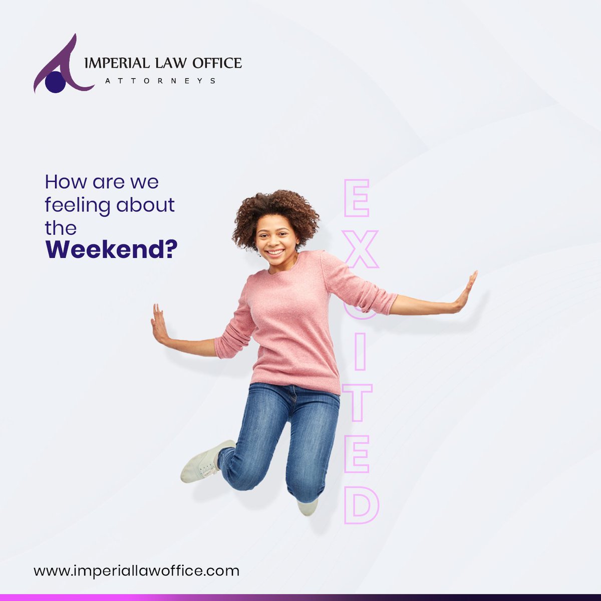 law_imperial's tweet photo. It's Friday again!
Enjoy the weekend.

#tgif #commerciallawfirm
#Imperiallawoffice #legalattorney #lawfirm #legaladvice https://t.co/K7ktxR7miC
