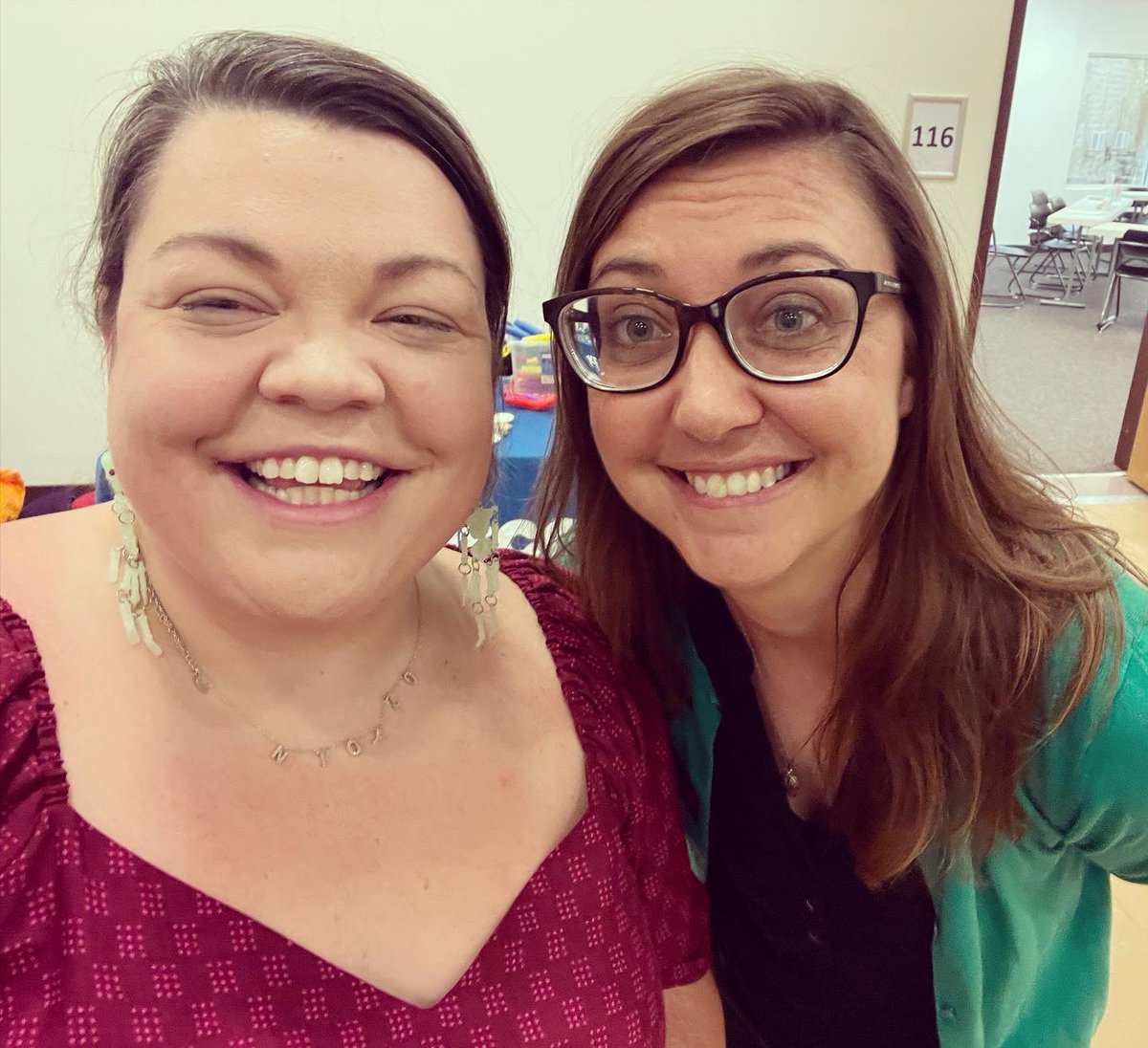 TabathaRosproy's tweet photo. I had the best day with @ksheadstart in Salina yesterday! I got to see my old buddies from my first teaching job, and meet THE @apetersenks in real life!! #ntoy20 #KPIRC https://t.co/llEe8Esc8R