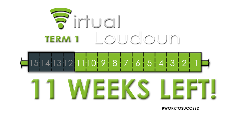 LCPS_VLO's tweet photo. 11 weeks remain!  The last day in Term 1 to drop a Virtual Loudoun course is Friday, September 23, 2022.  Check your course pacing guide and set a plan for success!  #LCPS23 #worktosucceed https://t.co/fcQjl7J0Nk