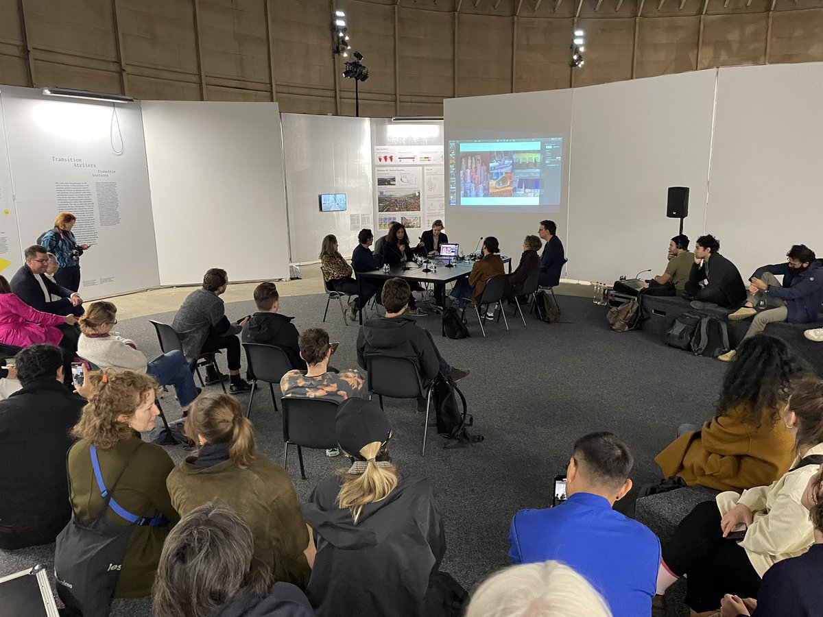 <a href="/AnupamaKundoo/">Anupama Kundoo</a> opening a day of dialogue on transition and architecture talking about het ancestor pavilion, the labor of making bricks and how human laws are innovation killers #iabr #IAT