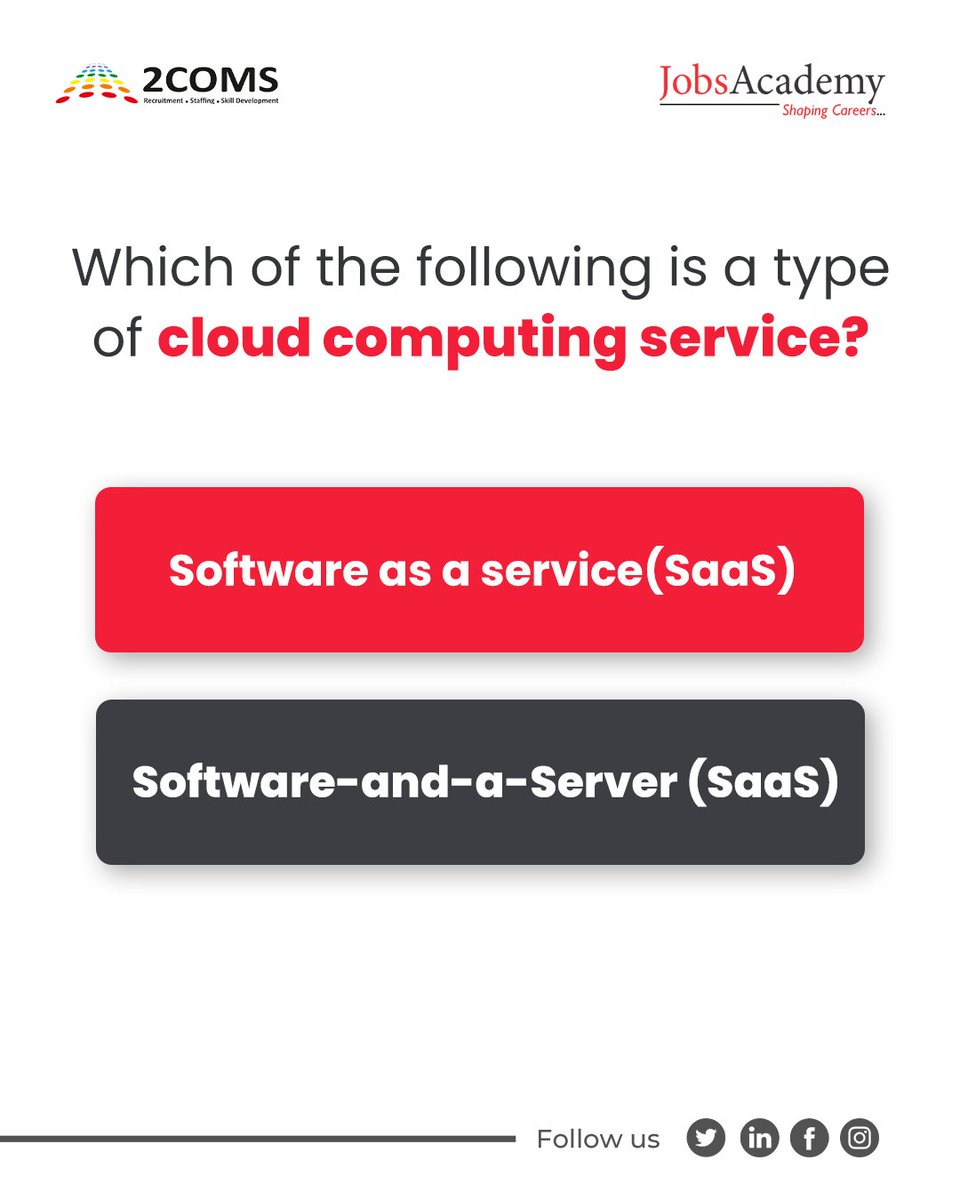 JobsacademyInd's tweet image. Which one is correct??

#awsrestart #awsfreecourse #cloudcomputing #awscourse #jobsacademy #2coms #kolkata #edujobs #cloudcomputing #cloudcomputingcourse #awsprofessional #awsengineer #coding #webdeveloper #awscourseonline