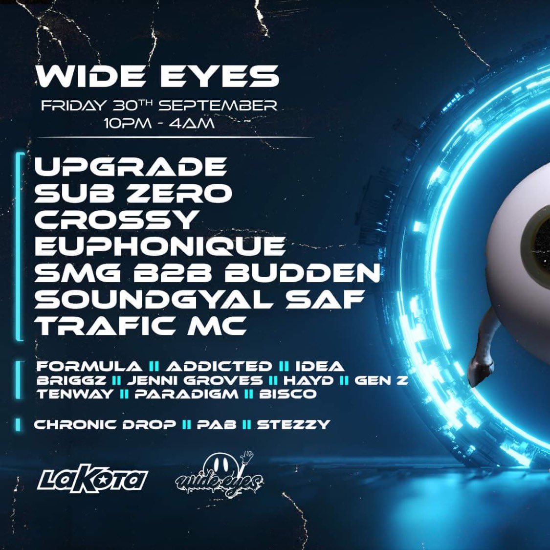 Incoming 30th September 💥 I’ll be back with my Lakota family for @wideeyesuk_ ❤️
-
<a href="/LakotaBristol/">Lakota - Bristol</a> always hits the nail on the head with their events so this definitely isn’t one to be missed! 
-
Tickets are linked in my bio 🫶🏽#freshersbristol #FreshersWeek #freshers2022 #dnb