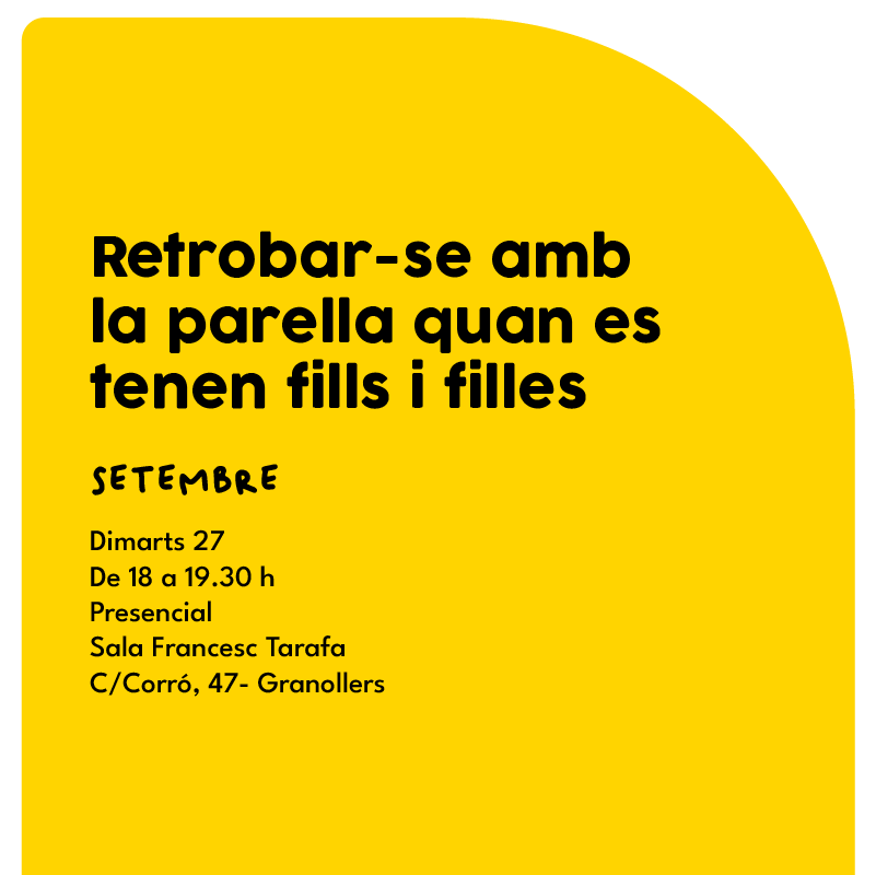 👨‍👦 El pròxim dimarts 27, a la xerrada inaugural de "Parlem en Família", <a href="/ElenaCrespi81/">Elena Crespi Asensio ♀</a> ens explicarà com retrobar-se amb la parella quan es tenen fills i filles
📅 27/9
🕐 18 
📍 Sala Tarafa
Encara ets a temps d'apuntar-te!
Inscripcions a: bit.ly/parlemenfamília
