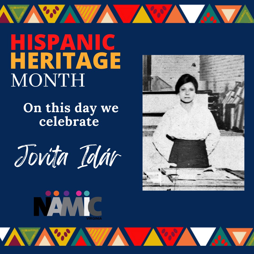 namic_va's tweet photo. Jovita Idár, American journalist, political activist and a civil rights worker fought for the rights of Mexican Americans and women. She worked for newspapers and wrote articles under a pseudonym exposing the horrible living conditions of Mexican-American workers. #namicvirginia https://t.co/DOcCssglSP