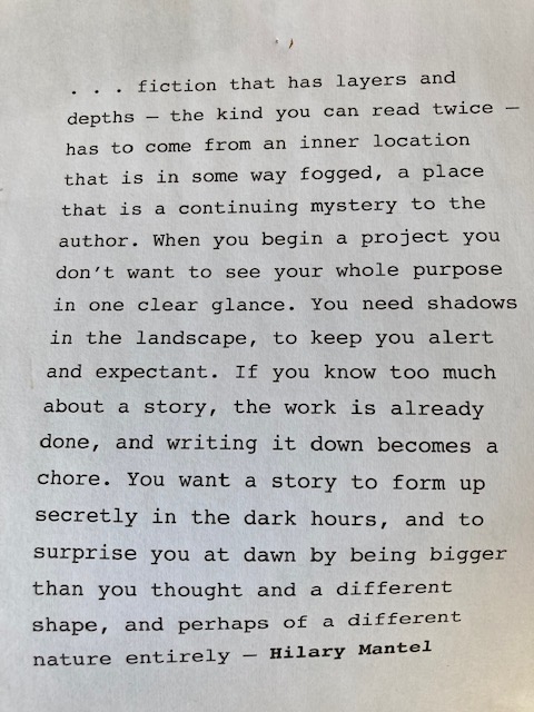 The always inspiring Hilary Mantel: